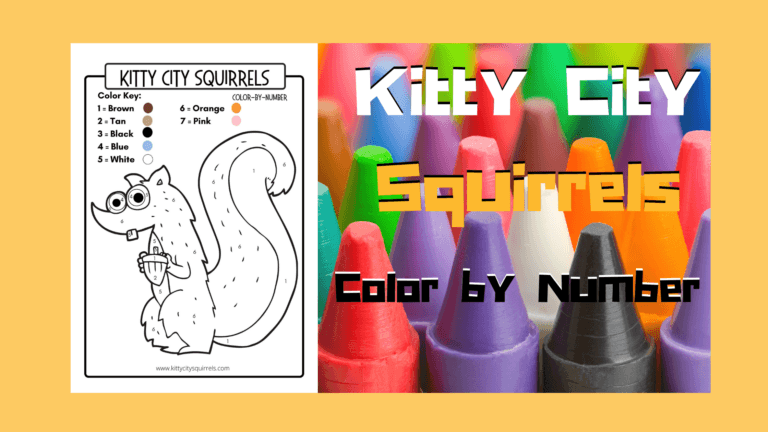 Kitty City Squirrels Color by Number – Squirrel with Acorn