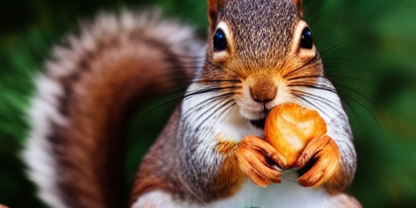 can squirrels eat conkers -squirrel eating a chestnut
