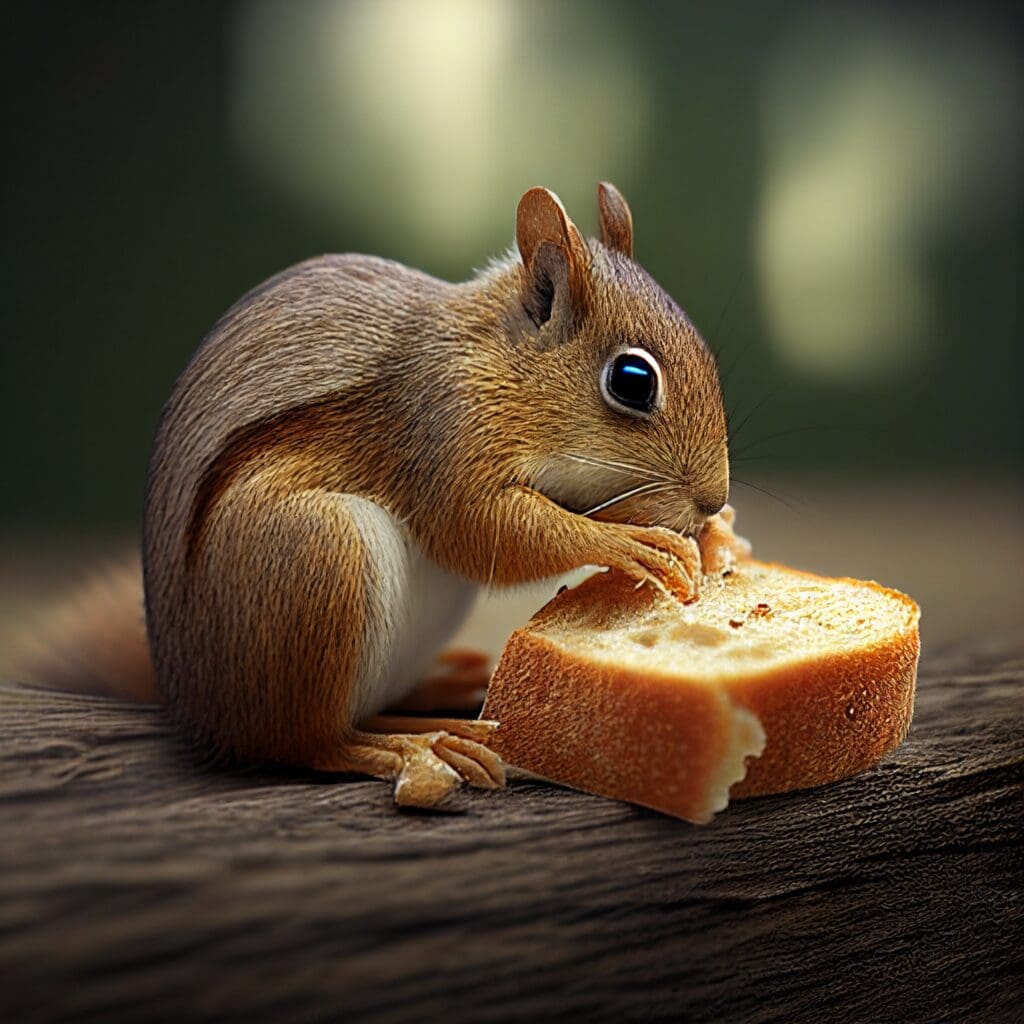 can squirrels eat white bread - squirrel eating white bread
