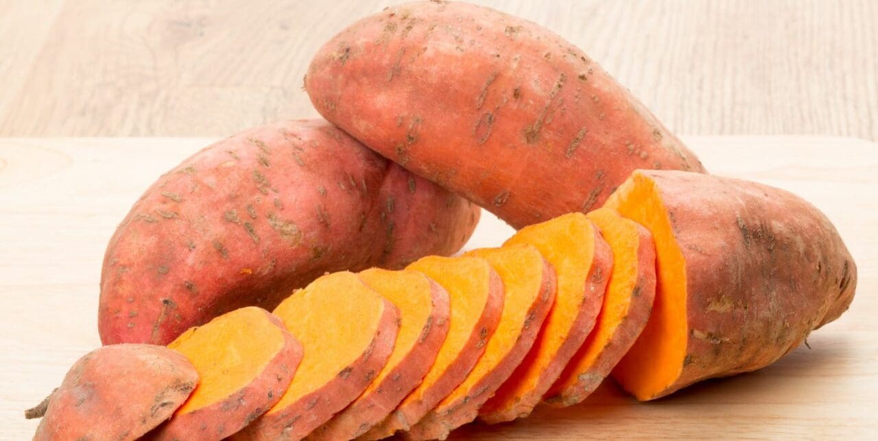 sweet potatoe sliced in circles