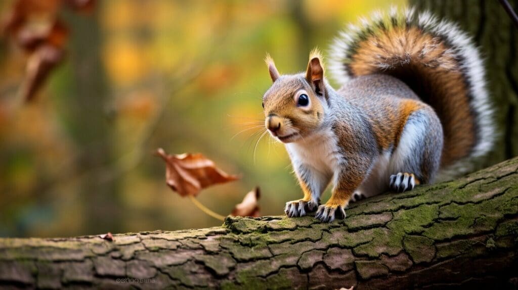squirrel sitting on a tree limb