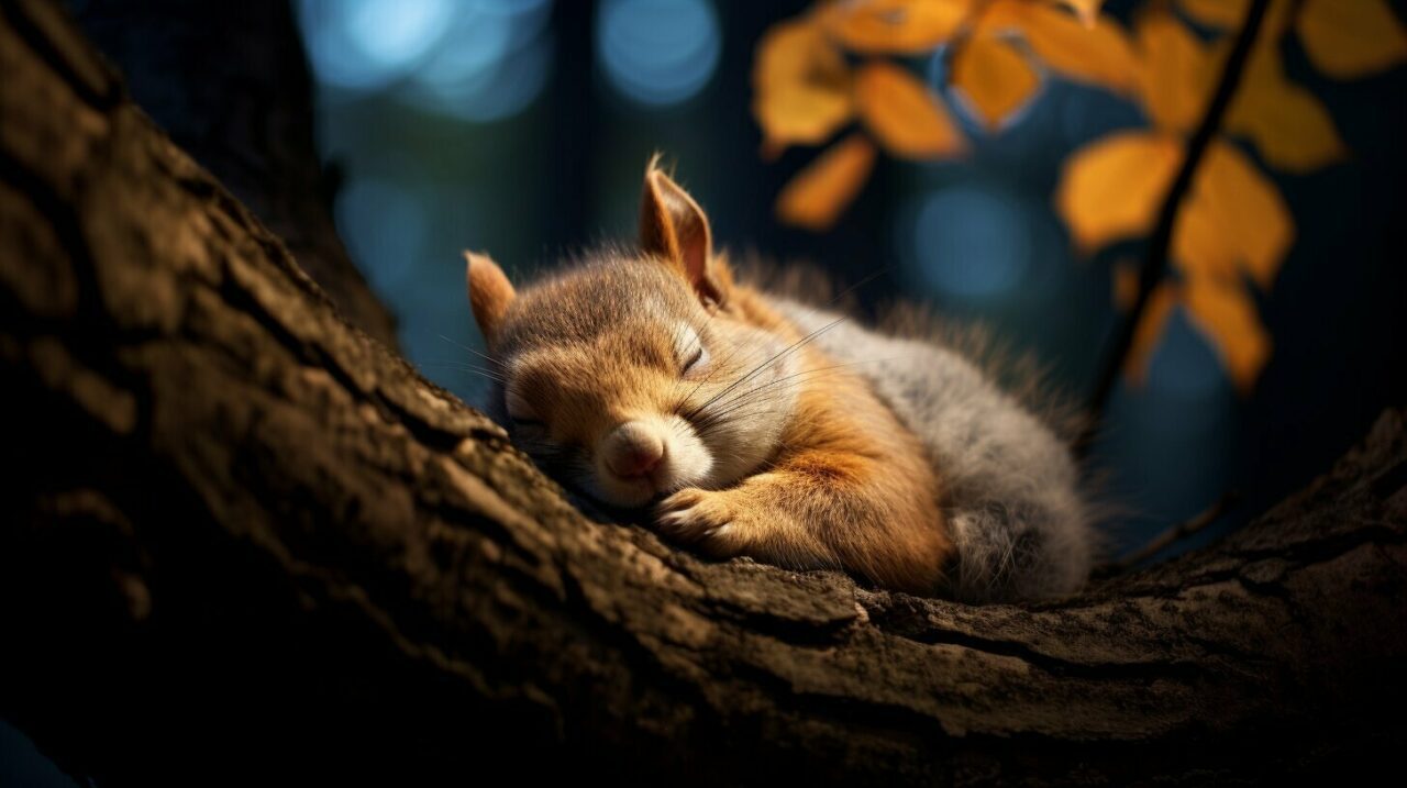 what time does squirrels go to bed?