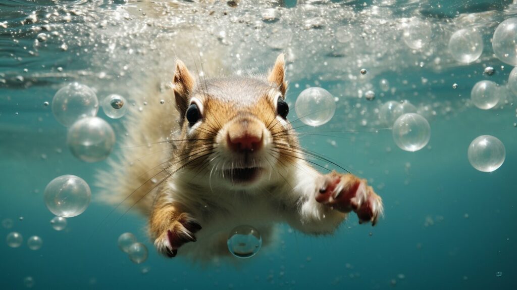 a squirrel under water - can squirrels drown