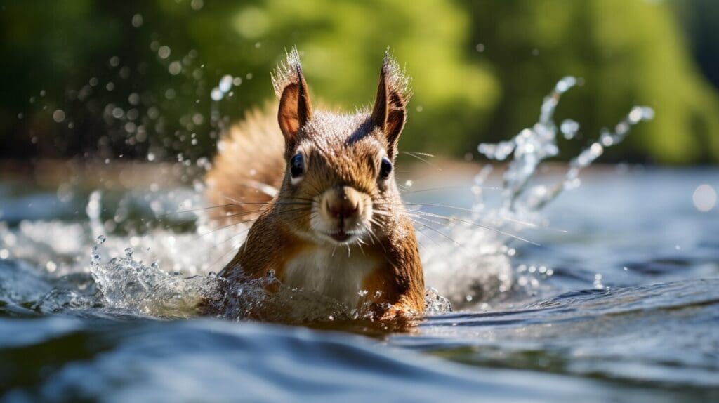squirrel swimming
