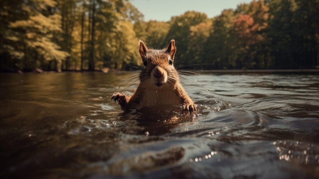 squirrel swimming habits